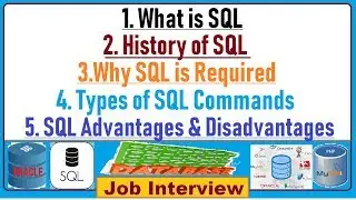 4. What is SQL, History of SQL, Why SQL is Required,Types of SQL Commands, SQL Advantages & Disad...