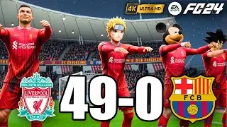 FIFA 24 - RONALDO, SPIDER MAN, MESSI ALL STARS - Liverpool 49-0 FC BARCELONA