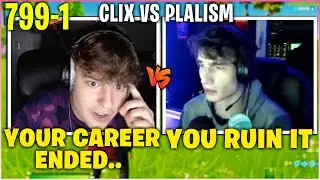 CLIX SHUTS UP *COCKY* PLALISM After He RUINS 800-0 1v1 BUILD Fight Record! (Fortnite)