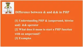 [Solved]Difference between & and && in PHP