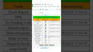 Create Checklist in Excel #excel #exceltech #excellife #exceltips