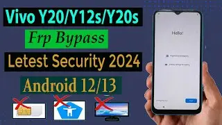 Vivo Y20/Y20s/y12s Frp Bypass IAndroid 12/13I Google Account Unlock Without Pc