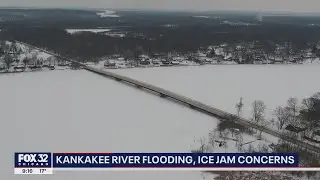 Concerns rise over Kankakee River flooding due to ice jam