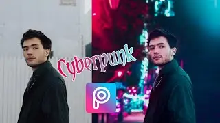 PicsArt Tutorial Background Cyberpunk Neon City | Editing PicsArt