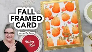 Make a Fall -themed handmade card with stenciled pumpkins over a fabulous die cut plate