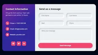 Responsive Contact Us Page Design using Html & CSS | Contact Form | CoderRishad
