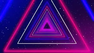 4K Abstract Neon LightsTunnel VJ Motion Background - Triangle VJ Motion graphics - 4K VJ Loops