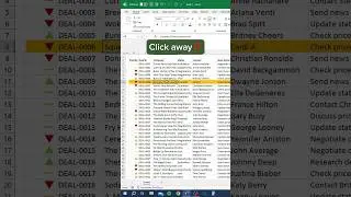 How to highlight an entire row with just a click #excel