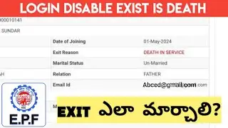 PF Login has been disabled as reason of exit is Death