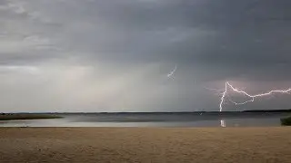 Orages sur l'étang de Sanguinet le 7 mai 2017