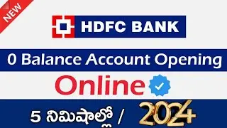 HDFC Zero Balance Account Opening Online 2024