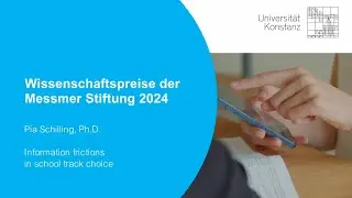 Wissenschaftspreis der Werner und Erika Messmer-Stiftung 2024 - Pia Schilling, Ph.D.