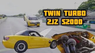 TWIN TURBO 2JZ SWAPPED HONDA S2000 DOES HUGE WHEELIE AT OSW NO PREP