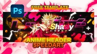 Fire Anime Header Speedart in Photoshop *FREE TEMPLATE*