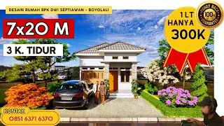 Desain Rumah Minimalis 7x20 M (1 Lantai) 3 Kamar Tidur | Bpk Dwi - Jasa Desain Rumah Boyolali