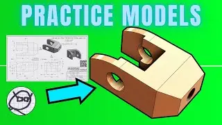 2D to 3D CAD PRACTICE MODEL-  Drawing to model - FREE PRACTICE for 3D CAD users - POD MOUNT 2