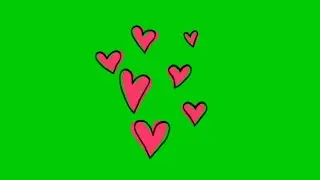 Animated pop up of cartoon arts Hearts | No Copyright Green Screen effect 4K