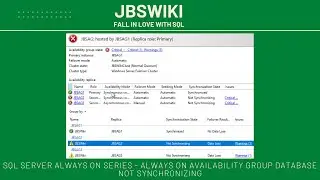 SQL Server Always On Series - Always On Availability group database not synchronizing @jbswiki