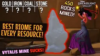 DISNEY Dreamlight Valley Mining Guide. Which Biomes Give The Most Iron and Gold. Best Mining Tips.