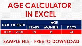 How to make an Age Calculator in Excel in the easiest way? | Tutorial