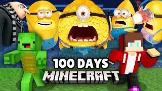 JJ and Mikey SURVIVED 100 days with MINIONS Family Despicable Me 4 in Minecraft Maizen