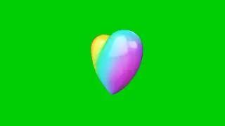 Animated 3D multi colour heart | No Copyright Green Screen effect 4K