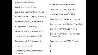 SCANNER CLASS IN JAVA