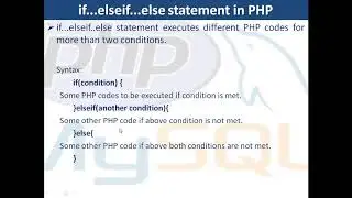 8. PHP & MySQL |  Conditional Statement in PHP