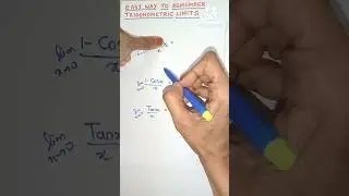 Easy Way to Remember Trigonometric Limits Formulae #shorts | Trigonometric Limits