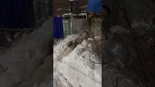 Прыгаю из бани в снег!