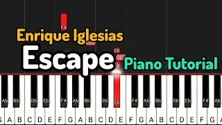 Escape | Easy Piano Tutorial | Guitar Tab #tiktok | Enrique Iglesias Slowed Version