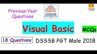 Visual Basics MCQs DSSSB 2018 MALE category