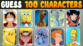 Guess the 100 Cartoon Characters | One Piece, Scooby-doo, Dragon Ball, Family Guy, The Simpsons...