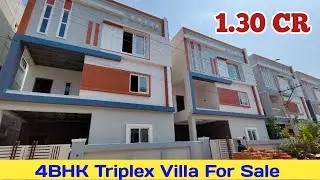 1.30 CR - Brand New 4BHK Triplex Villa For Sale in Hyderabad Gated Community