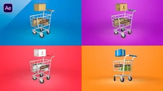 Shopping Cart with Boxes - After Effects Template (Tutorial)