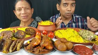 FOOD EATING SHOW KHICHDI WITH DELICIOUS DISHES ASMR MUKBANG