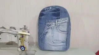 DIY Bag Jeans Fantasy Как сделать рюкзак из джинсов своими руками  МК и выкройка Джинсовая Фантазия
