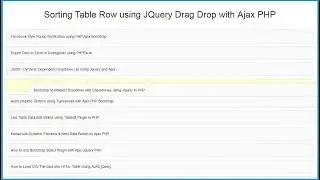 Sorting Table Row using JQuery Drag Drop with Ajax PHP