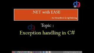 Exception handling in C# | dgTraining