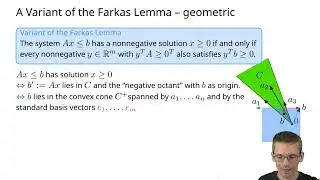 Linear Programming (LP) Duality, part 2: Farkas Lemma