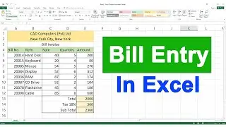 How to entry Bill in Microsoft Excel