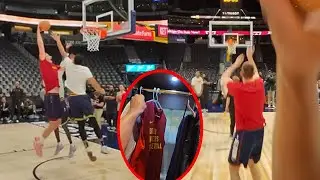 Watch Nikola Jokic and Denver Nuggets team PRE-GAME warming up FROM  Justin Holidays pont of view