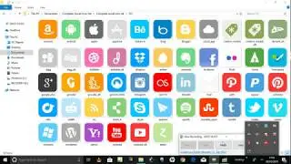 Complete social icons kit on Gimp