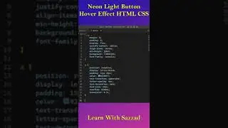 Neon Light Button Hover Effect by HTML & CSS #reel #shorts #short #learnwithsazzad #html #css