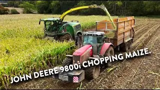 4Kᵁᴴᴰ Harvest 2024: Chopping maize with a John Deere 9800i near Parham Airfield in Suffolk