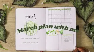 March 2021 Bullet Journal Plan With Me I Bamboo Theme