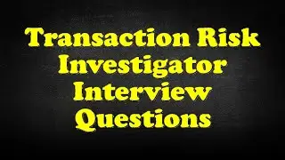 Transaction Risk Investigator Interview Questions