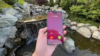 Incoming call at waterfall on iPhone 14 Pro Max