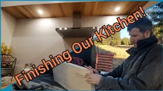 DIY Butcher Block Open Shelves & Wood Accent Ceiling