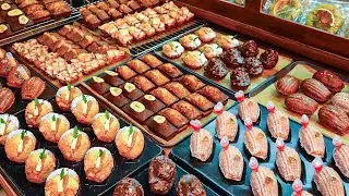 Food Tour in Korea! beautiful Madeleine and financier making process-Korean street food/문래맛집 마들렌